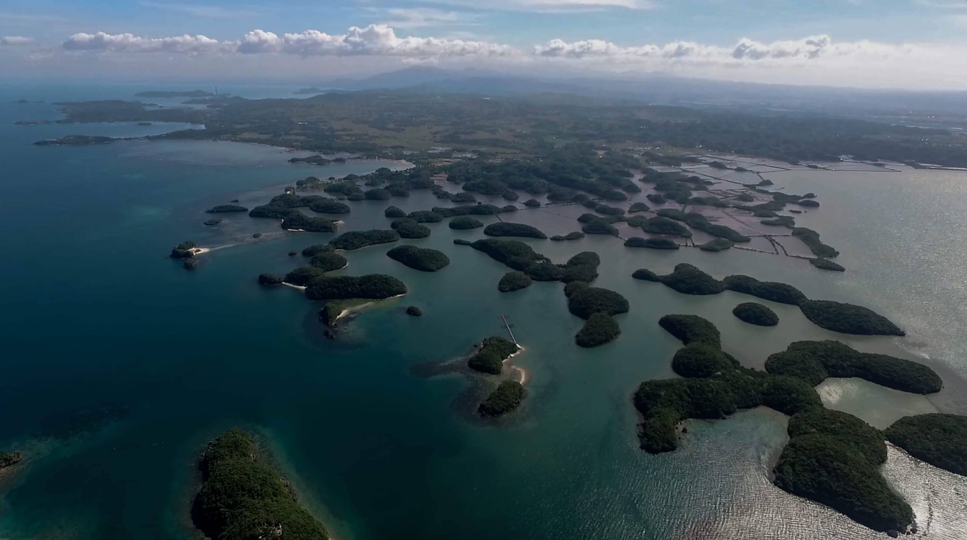 drone picture of hundred islands national park in pangasinan philippines